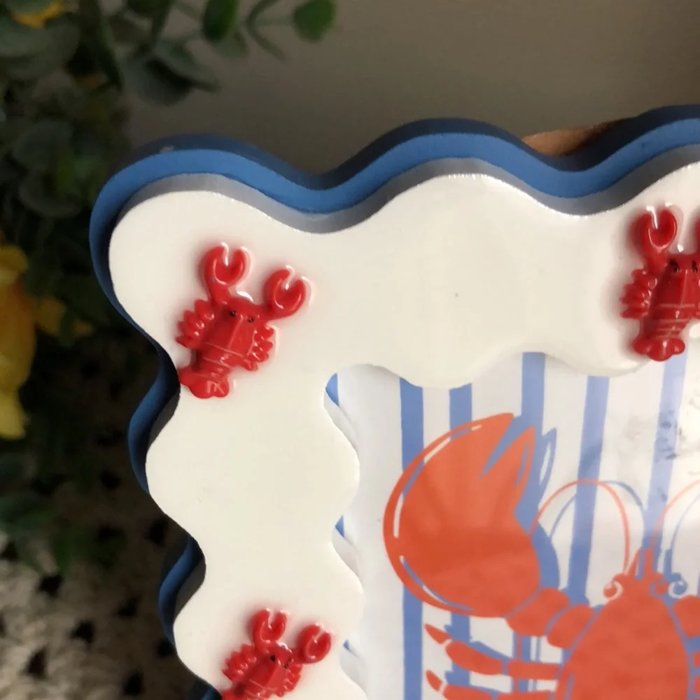 Coastal White and Red Lobster Photo Frame